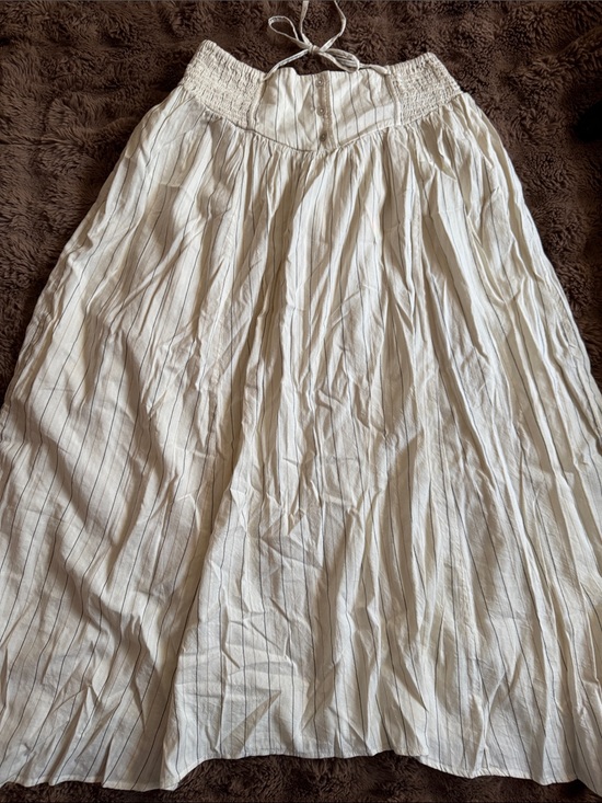 aerie Dresses & Skirts - aerie Cream Maxi Skirt with Subtle Pinstripe Detail